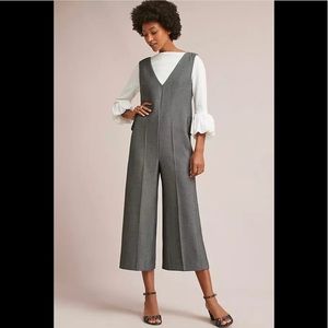 Anthropologie Cartonnier Size Small Herringbone Sleeveless Wide Leg Jumpsuit